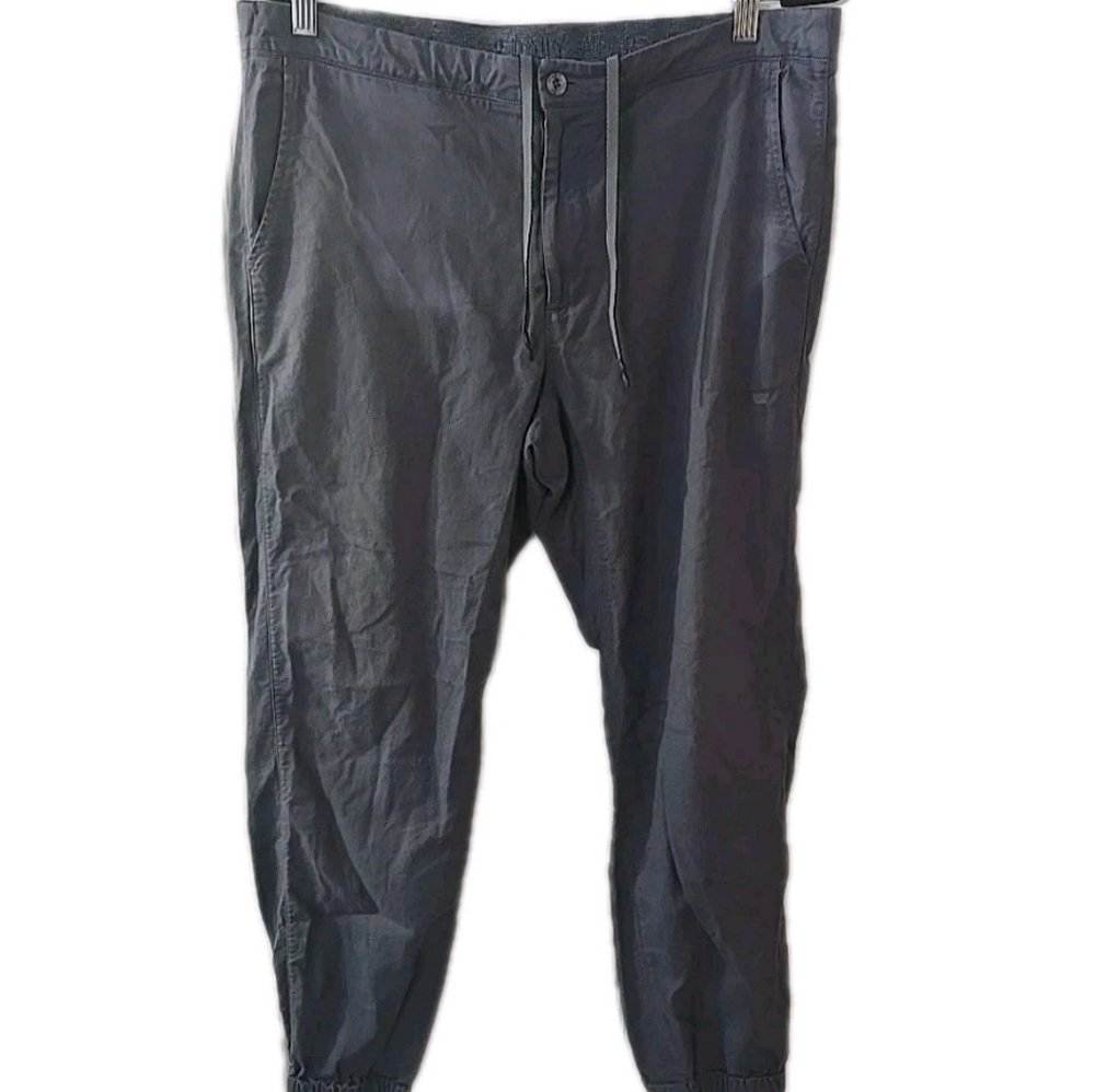 Mack Weldon Pants Mens Size L Joggers Chambray Everyday Stretch‎ Blue Gray